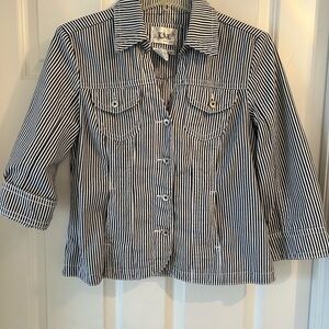 Striped Button-Up Jacket 80% Cotton